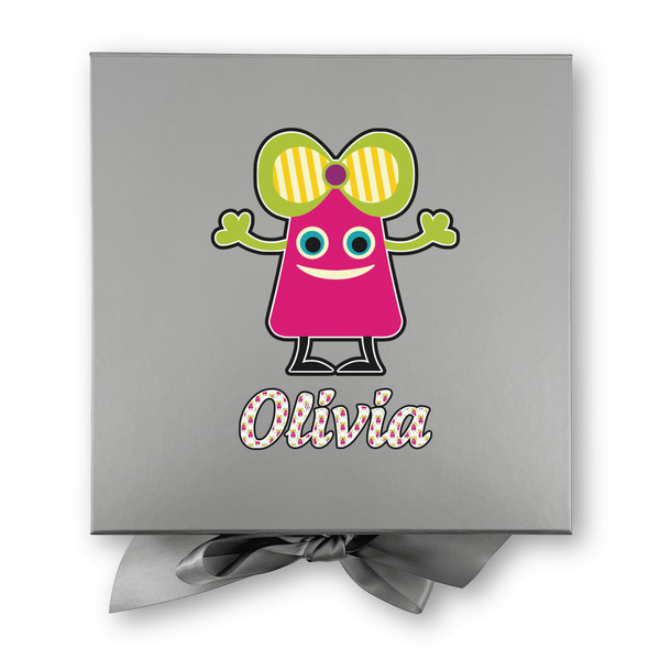 Pink Monsters & Stripes Gift Boxes with Magnetic Lid - Silver - Approval