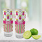 Pink Monsters & Stripes Glass Shot Glass - 2 oz - LIFESTYLE