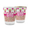Pink Monsters & Stripes Glass Shot Glass - 1.5 oz (Personalized)