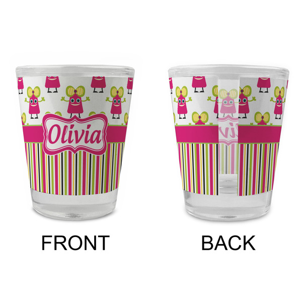 Pink Monsters & Stripes Glass Shot Glass - Standard - APPROVAL