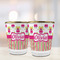 Pink Monsters & Stripes Glass Shot Glass - with gold rim - LIFESTYLE