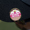 Pink Monsters & Stripes Golf Ball Marker Hat Clip - Gold - On Hat