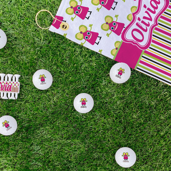 Pink Monsters & Stripes Golf Balls - Generic - Set of 12 - LIFESTYLE