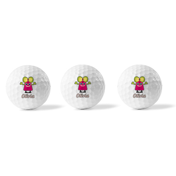 Pink Monsters & Stripes Golf Balls - Generic - Set of 3 - APPROVAL