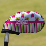 Pink Monsters & Stripes Golf Club Iron Cover (Personalized)