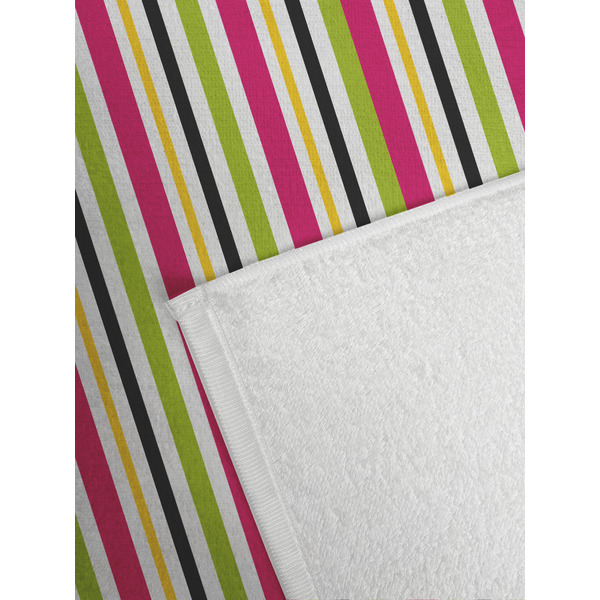 Pink Monsters & Stripes Golf Towel - Detail