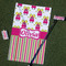 Pink Monsters & Stripes Golf Towel Gift Set (Personalized)