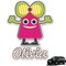 Pink Monsters & Stripes Graphic Car Decal (Personalized)