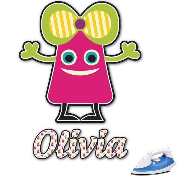 Custom Pink Monsters & Stripes Graphic Iron On Transfer - Up to 9"x9" (Personalized)