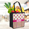 Pink Monsters & Stripes Grocery Bag - LIFESTYLE