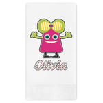 Pink Monsters & Stripes Guest Towels - Full Color (Personalized)