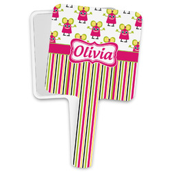 Pink Monsters & Stripes Hand Mirror (Personalized)