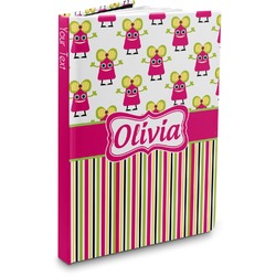 Pink Monsters & Stripes Hardbound Journal - 5.75" x 8" (Personalized)