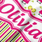 Pink Monsters & Stripes Hooded Baby Towel- Detail Close Up