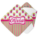 Pink Monsters & Stripes Hooded Baby Towel (Personalized)