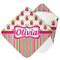 Pink Monsters & Stripes Hooded Baby Towel (Personalized)