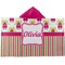 Pink Monsters & Stripes Kids Hooded Towel (Personalized)