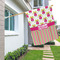 Pink Monsters & Stripes House Flags - Double Sided - LIFESTYLE