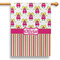 Pink Monsters & Stripes 28" House Flag (Personalized)