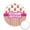 Pink Monsters & Stripes Printed Cookie Topper - 2.15" (Personalized)