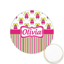Pink Monsters & Stripes Printed Cookie Topper - 1.25" (Personalized)