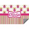 Pink Monsters & Stripes Indoor / Outdoor Rug - 5'x8' (Personalized)