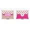 Pink Monsters & Stripes  Indoor Rectangular Burlap Pillow (Front and Back)