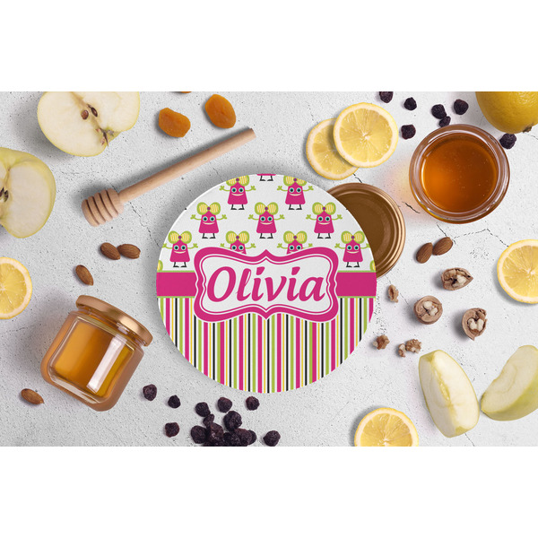 Pink Monsters & Stripes Jar Opener - Lifestyle Image