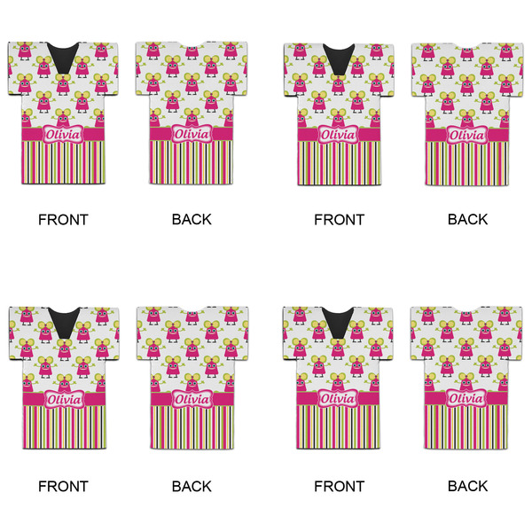 Pink Monsters & Stripes Jersey Bottle Cooler - Set of 4 - APPROVAL