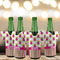 Pink Monsters & Stripes Jersey Bottle Cooler - Set of 4 - LIFESTYLE