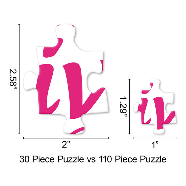 Pink Monsters & Stripes Jigsaw Puzzle - Piece Comparison