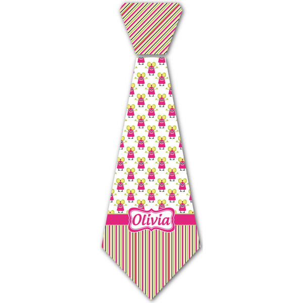 Custom Pink Monsters & Stripes Iron On Tie - 4 Sizes w/ Name or Text