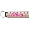 Pink Monsters & Stripes Keychain Fob (Personalized)