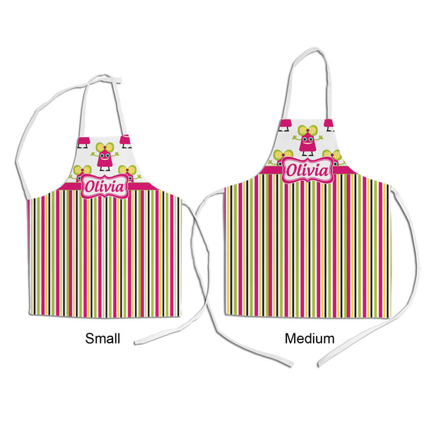 Pink Monsters & Stripes Kid's Aprons - Comparison