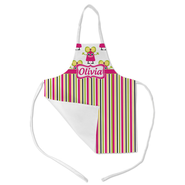 Pink Monsters & Stripes Kid's Aprons - Medium - Main (med/lrg)