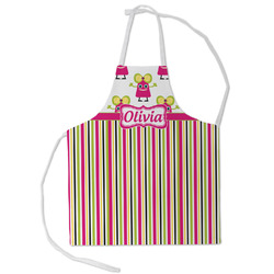 Pink Monsters & Stripes Kid's Apron - Small (Personalized)