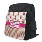 Pink Monsters & Stripes Preschool Backpack (Personalized)