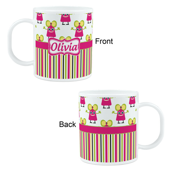 Pink Monsters & Stripes Kid's Mug - Apvl