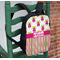 Pink Monsters & Stripes Kids Backpack - In Context