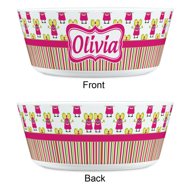 Pink Monsters & Stripes Kids Bowls - APPROVAL