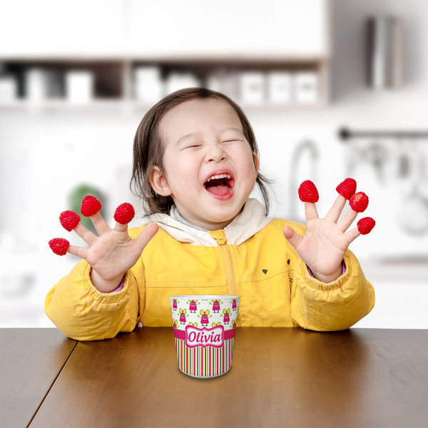 Pink Monsters & Stripes Kids Cup - LIFESTYLE 1 (girl)