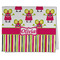 Pink Monsters & Stripes Kitchen Towel - Poly Cotton - Folded Half