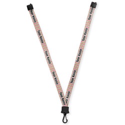 Pink Monsters & Stripes Lanyard (Personalized)