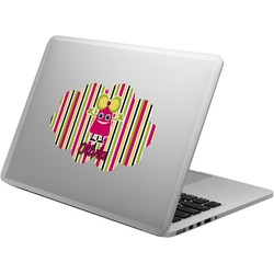 Pink Monsters & Stripes Laptop Decal (Personalized)