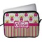 Pink Monsters & Stripes Laptop Sleeve / Case - 13" (Personalized)
