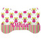 Pink Monsters & Stripes Bone Shaped Dog Food Mat (Personalized)