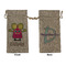Pink Monsters & Stripes Large Burlap Gift Bags - Front & Back