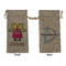 Pink Monsters & Stripes Large Burlap Gift Bag - Front & Back (Personalized)