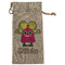 Pink Monsters & Stripes Large Burlap Gift Bags - Front