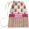 Pink Monsters & Stripes Large Laundry Bag - Front View